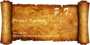 Prusz Tardos névjegykártya